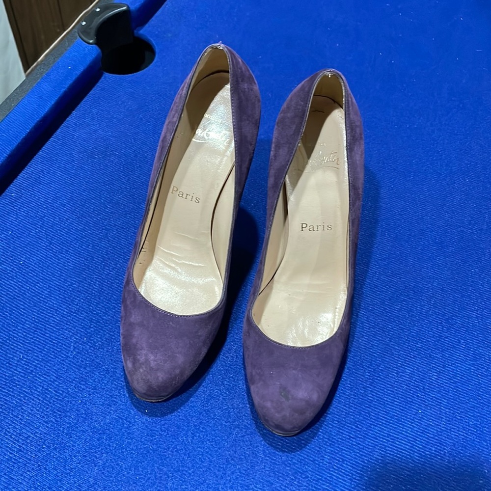 Christian Louboutin purple platform heels